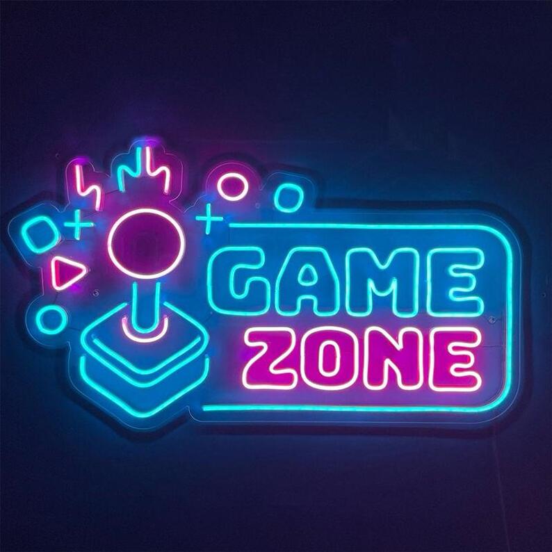 PILOYINDE GAME ZONE Neon Schild Neonlichter grün Led Neonlicht für
