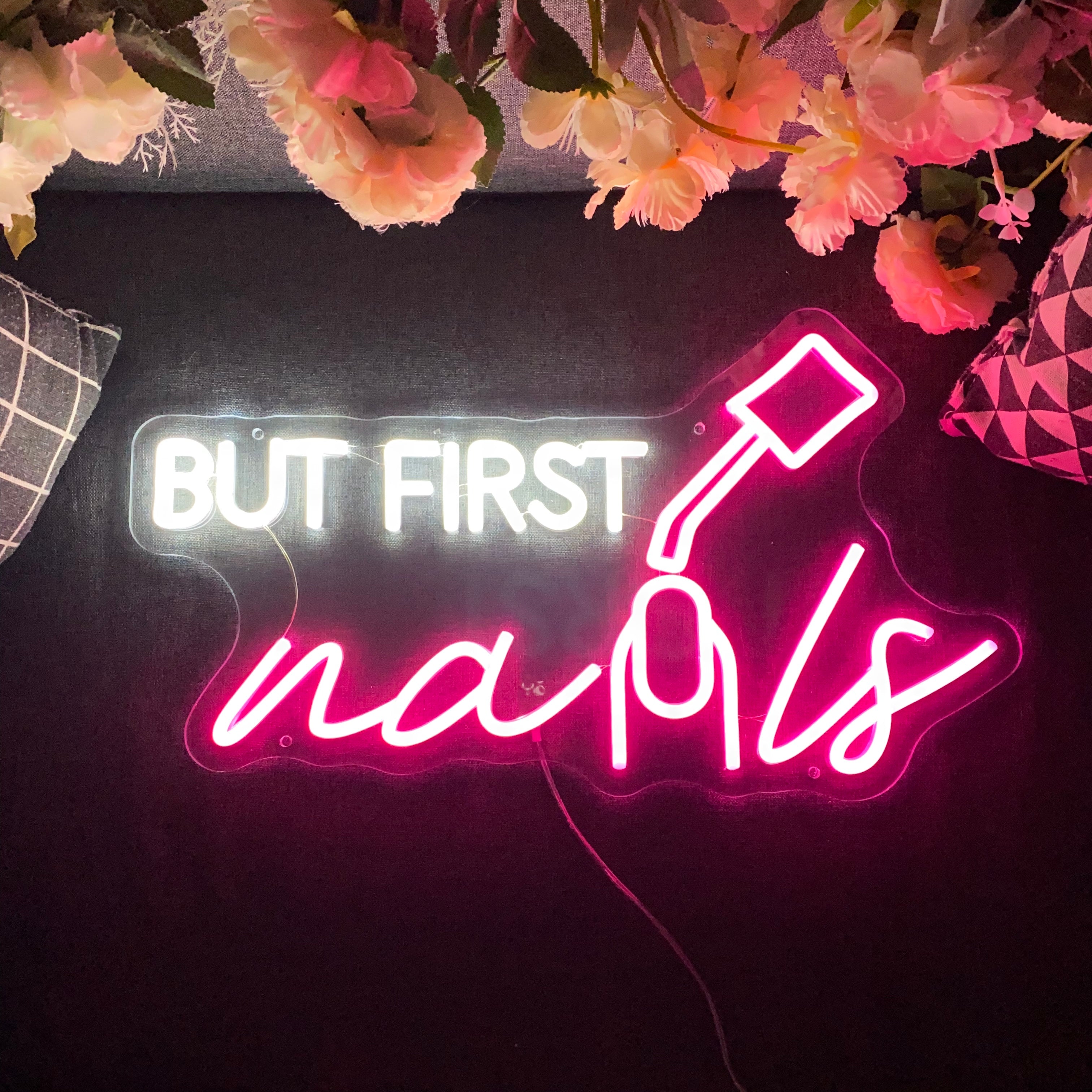 But First Nails LED Neon Light Fashionable & Personalized For Beauty Salon Decoration