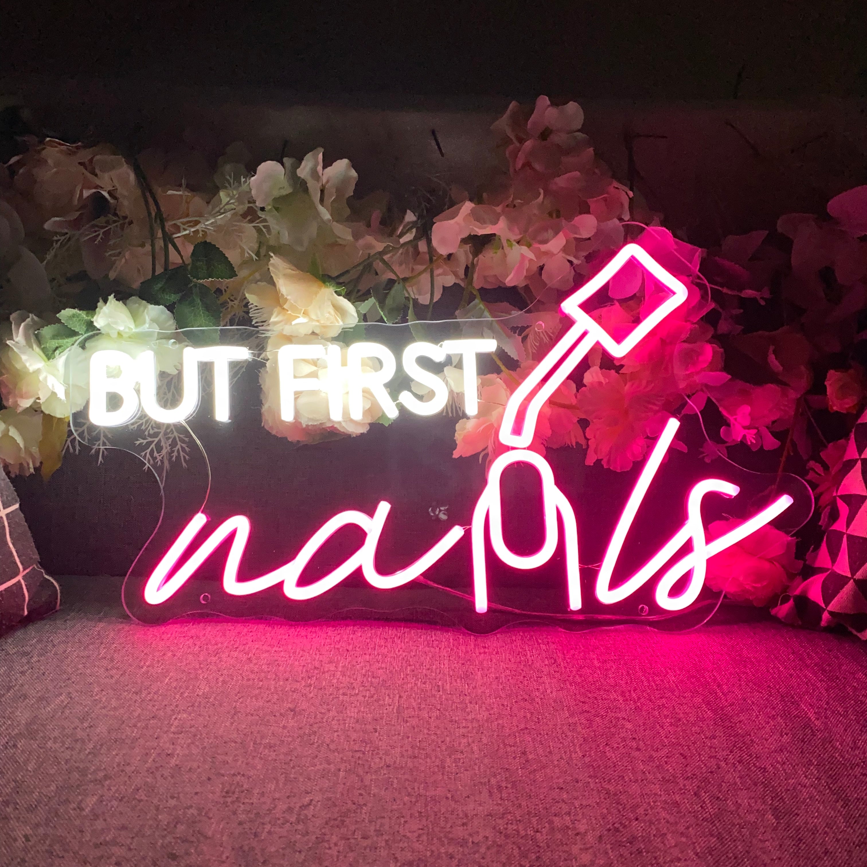 But First Nails LED Neon Light Fashionable & Personalized For Beauty Salon Decoration