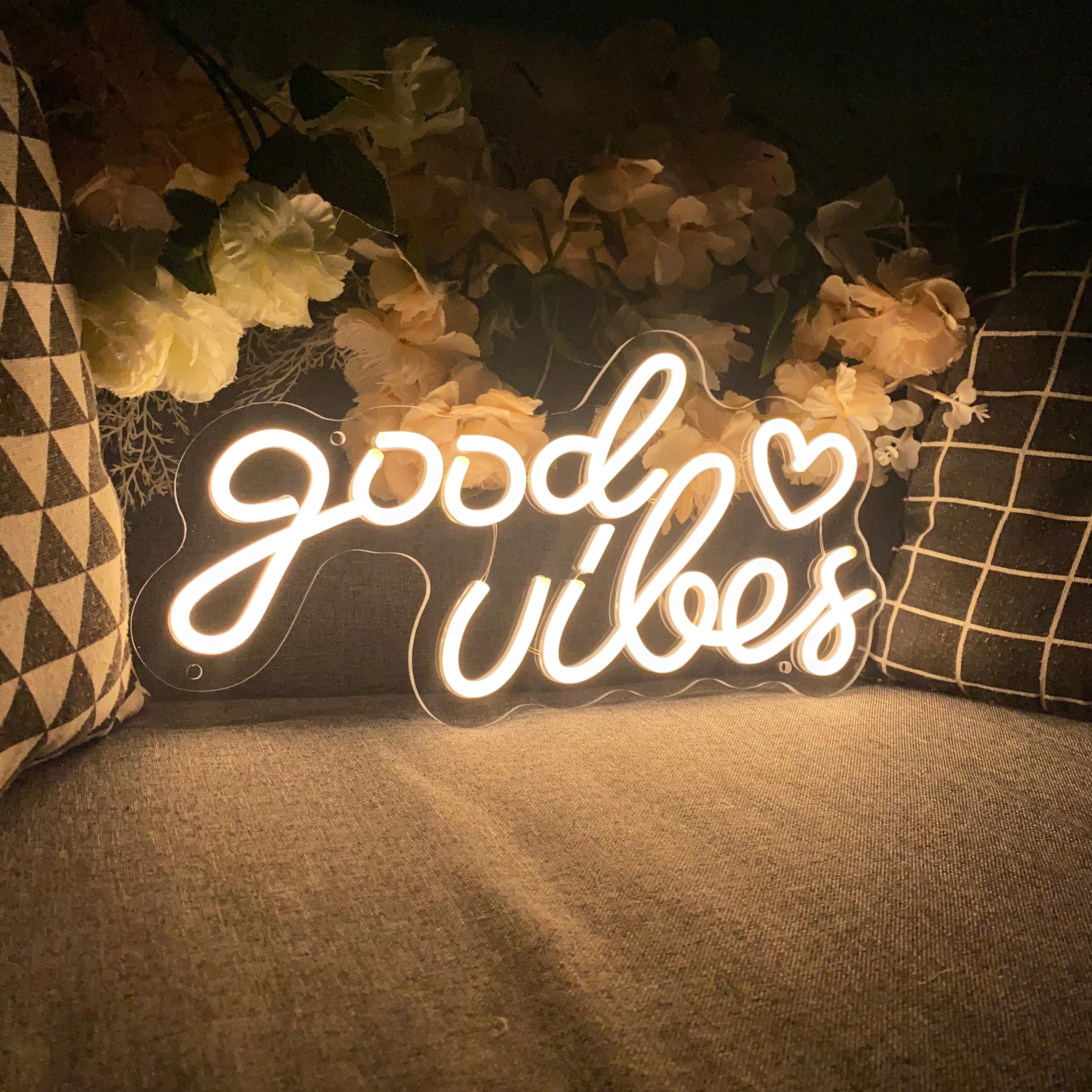 Good Vibes LED Neon Light For Home Bedroom Shop Decoration