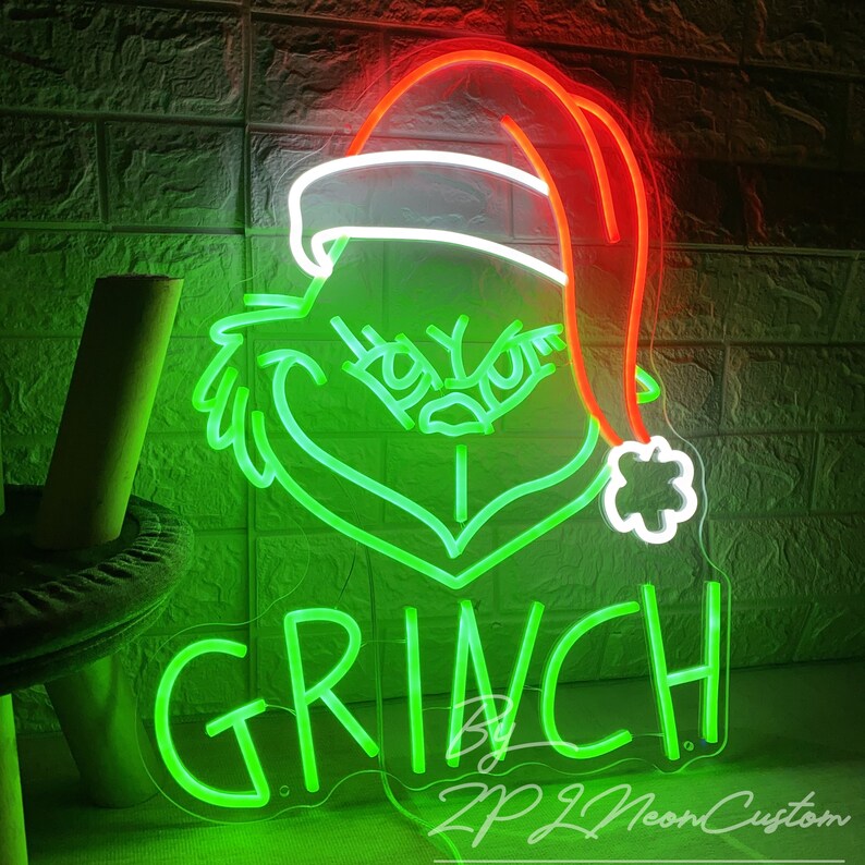 Grinch Neon Sign Merry Christmas