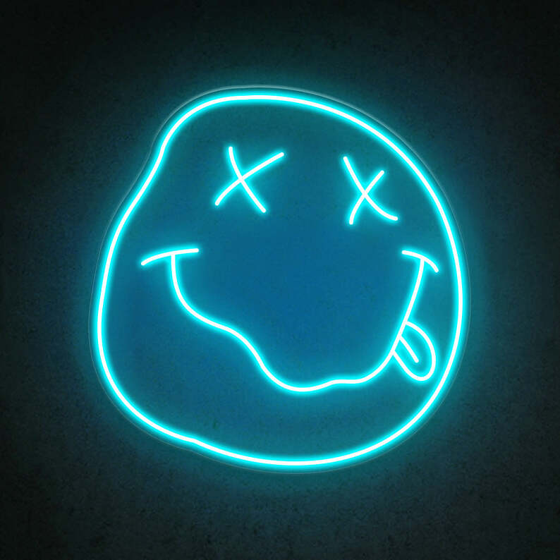 Melting Smiley Face LED Neon Sign